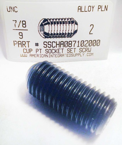 7/8-9X2 SOCKET SET SCREW CUP POINT ALLOY STEEL PLAIN