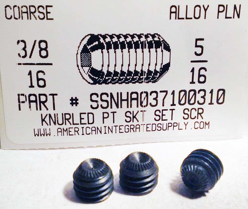 3/8-16X5/16 SOCKET SET SCREW KNURLED POINT ALLOY STEEL PLAIN