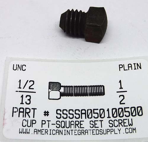 1/2-13X1/2 SQUARE HEAD SET SCREW CUP POINT CASE HARDENED STEEL PLAIN (DISCONTINUED)