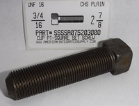 3/4-16X2-7/8 SQUARE HEAD SET SCREW CUP POINT CASE HARDENED STEEL PLAIN (DISCONTINUED)