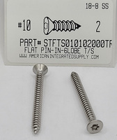 #10X2 FLAT HEAD PIN-IN 6 LOBE T25 DRIVE TAPPING SCREW 18-8 STAINLESS STEEL