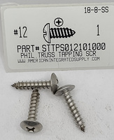 #12X1 TRUSS HEAD PHILLIPS TAPPING SCREW A 18-8 STAINLESS STEEL