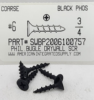 #6X3/4 BUGLE HEAD PHILLIPS COARSE DRYWALL SCREW STEEL PHOSPHATE