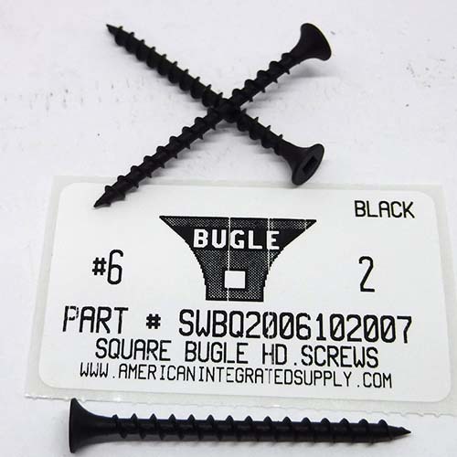 #6X2 BUGLE HEAD SQUARE DRIVE DRYWALL SCREW COARSE THREAD STEEL PHOSPHATE