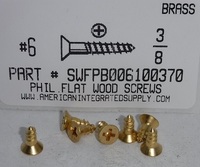 #6X3/8 FLAT HEAD PHILLIPS WOOD SCREW BRASS