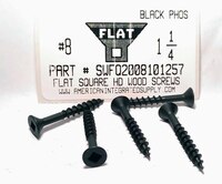 #8X1-1/4 FLAT HEAD SQUARE DRIVE WOOD SCREW STEEL BLACK