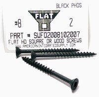 #8X2 FLAT HEAD SQUARE DRIVE WOOD SCREW STEEL BLACK