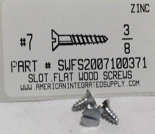 #7X3/8 FLAT HEAD SLOTTED WOOD SCREW STEEL ZINC PLATED (DISCONTINUED)