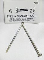 #5X2-1/2 ROUND HEAD SLOTTED WOOD SCREW STEEL ZINC PLATED (DISCONTINUED)