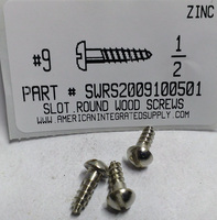 #9X1/2 ROUND HEAD SLOTTED WOOD SCREW STEEL ZINC PLATED