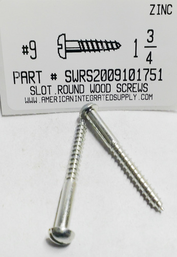 #9X1-3/4 ROUND HEAD SLOTTED WOOD SCREW STEEL ZINC PLATED (DISCONTINUED)