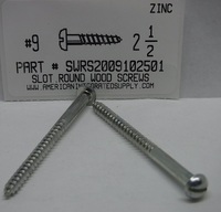 #9X2-1/2 ROUND HEAD SLOTTED WOOD SCREW STEEL ZINC PLATED (DISCONTINUED)