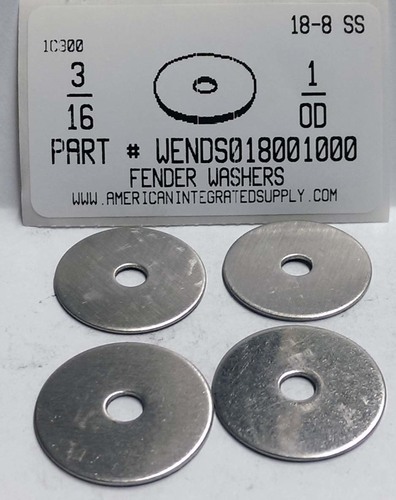 3/16X1 FENDER WASHER 18-8 STAINLESS STEEL