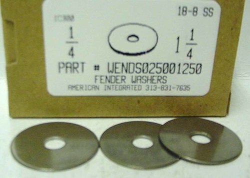 1/4"(9/32" INNER DIAMETER )X1-1/4" FENDER WASHER 18-8 STAINLESS STEEL