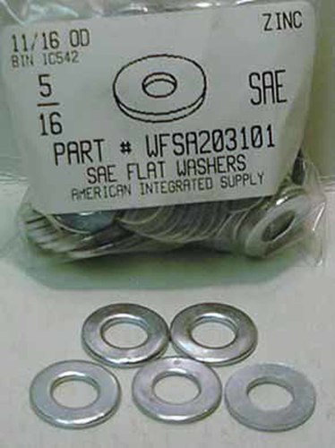 5/16 SAE FLAT WASHER STEEL ZINC PLATED 11/16" OUTER DIAMETER