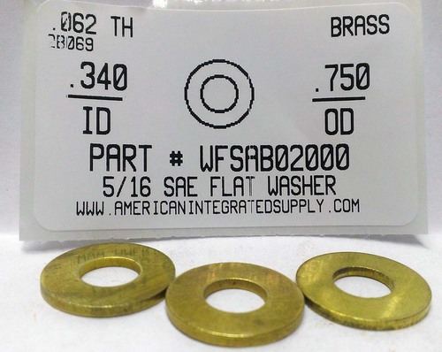 5/16S FLAT WASHER BRASS .340X.750X.062