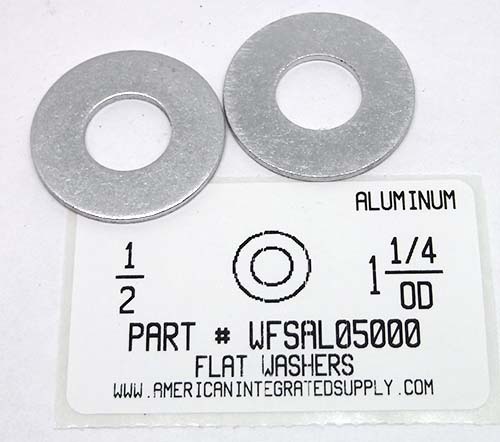 1/2 FLAT WASHER ALUMINUM .562"ID X 1.250"OD X .078"TH