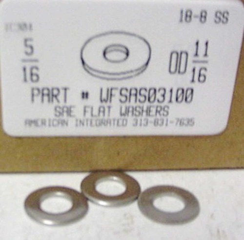 5/16 SAE FLAT WASHER 18-8 STAINLESS STEEL .343"IDX.687"ODX.080"-.051"TH