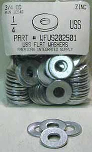 1/4 USS FLAT WASHER STEEL ZINC PLATED .312" ID X .750" OD .051"-.080" TH +/-