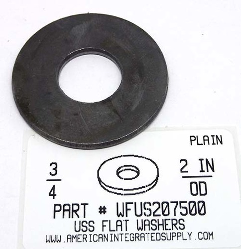 3/4 USS FLAT WASHER STEEL PLAIN 2" OUTER DIAMETER.