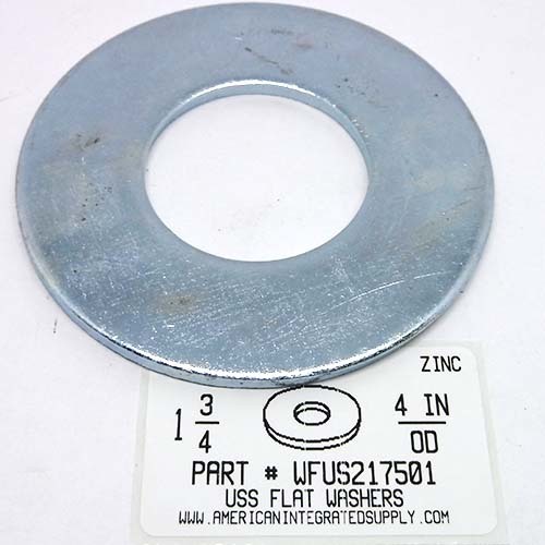 1-3/4 USS FLAT WASHER STEEL ZINC PLATED 4" OUTER DIAMETER