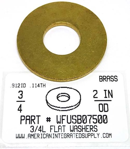 3/4L FLAT WASHER BRASS .812X2.00X.114