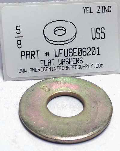 5/8 USS FLAT WASHER THRU HARDENED STEEL YELLOW ZINC PLATED