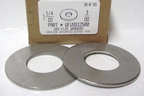 1-1/4 FLAT WASHER 18-8 STAINLESS STEEL 1.312"ID X 2-3/4"OD X .125"+/-TH