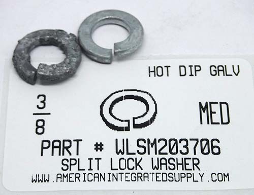 3/8 SPLIT LOCK WASHER STEEL HOT DIP GALVANIZED