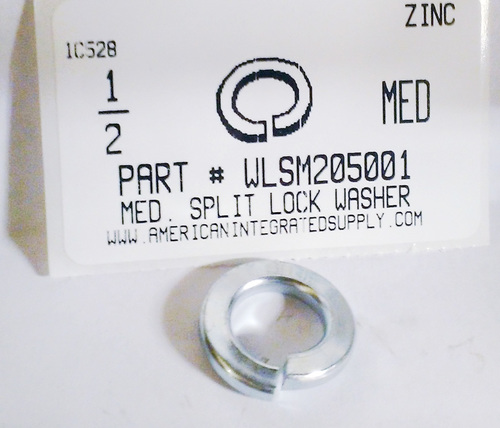 1/2 SPLIT LOCK WASHER STEEL ZINC PLATED