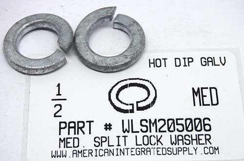 1/2 SPLIT LOCK WASHER STEEL HOT DIP GALVANIZED