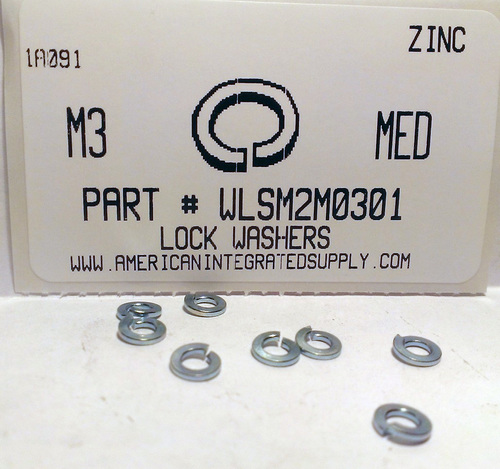 M3 SPLIT LOCK WASHER STEEL ZINC D127B