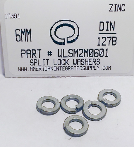 M6 SPLIT LOCK WASHER STEEL ZINC D127B