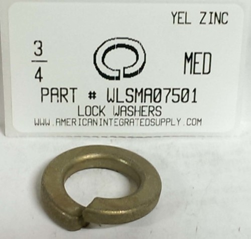 3/4 ALLOY SPLITLOCK WASHER STEEL YELLOW ZINC PLATED