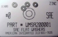 #0 FLAT WASHER STEEL ZINC PLATED