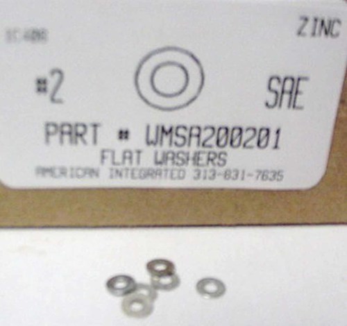 #2 FLAT MACHINE SCREW WASHER STEEL ZINC .097-.087"ID X .224-.214"OD X .022-.014"TH